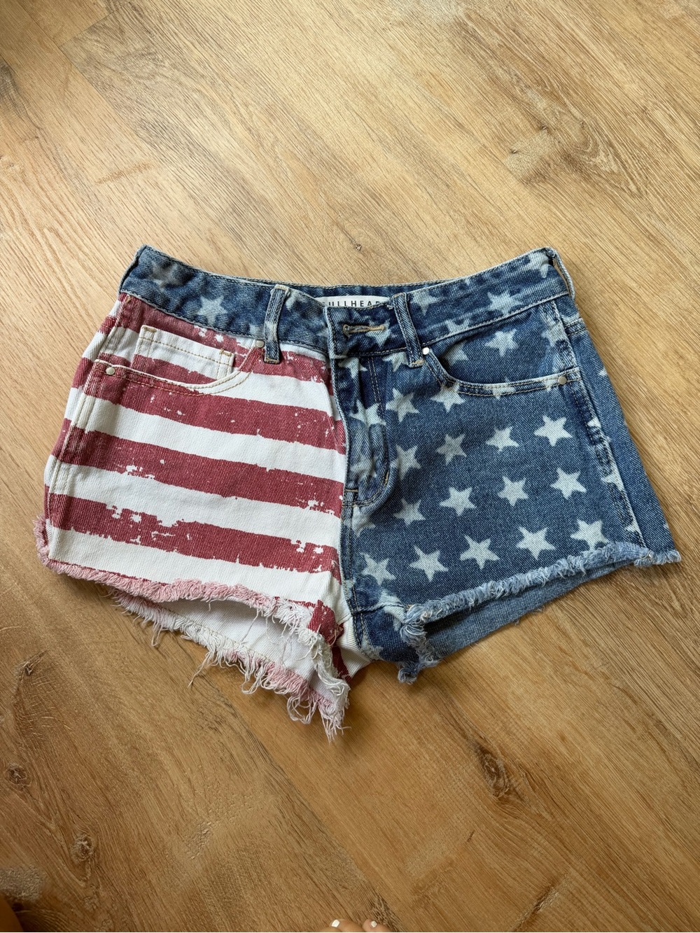 Bullhead / Pacsun Patriotic Star & Stripe Denim Shorts - Red, White & Blue